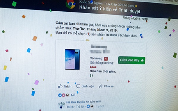 Cảnh báo mắc bẫy lừa trên Facebook